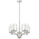 Evalon 5 Light 24 inch Brushed Nickel Chandelier Ceiling Light